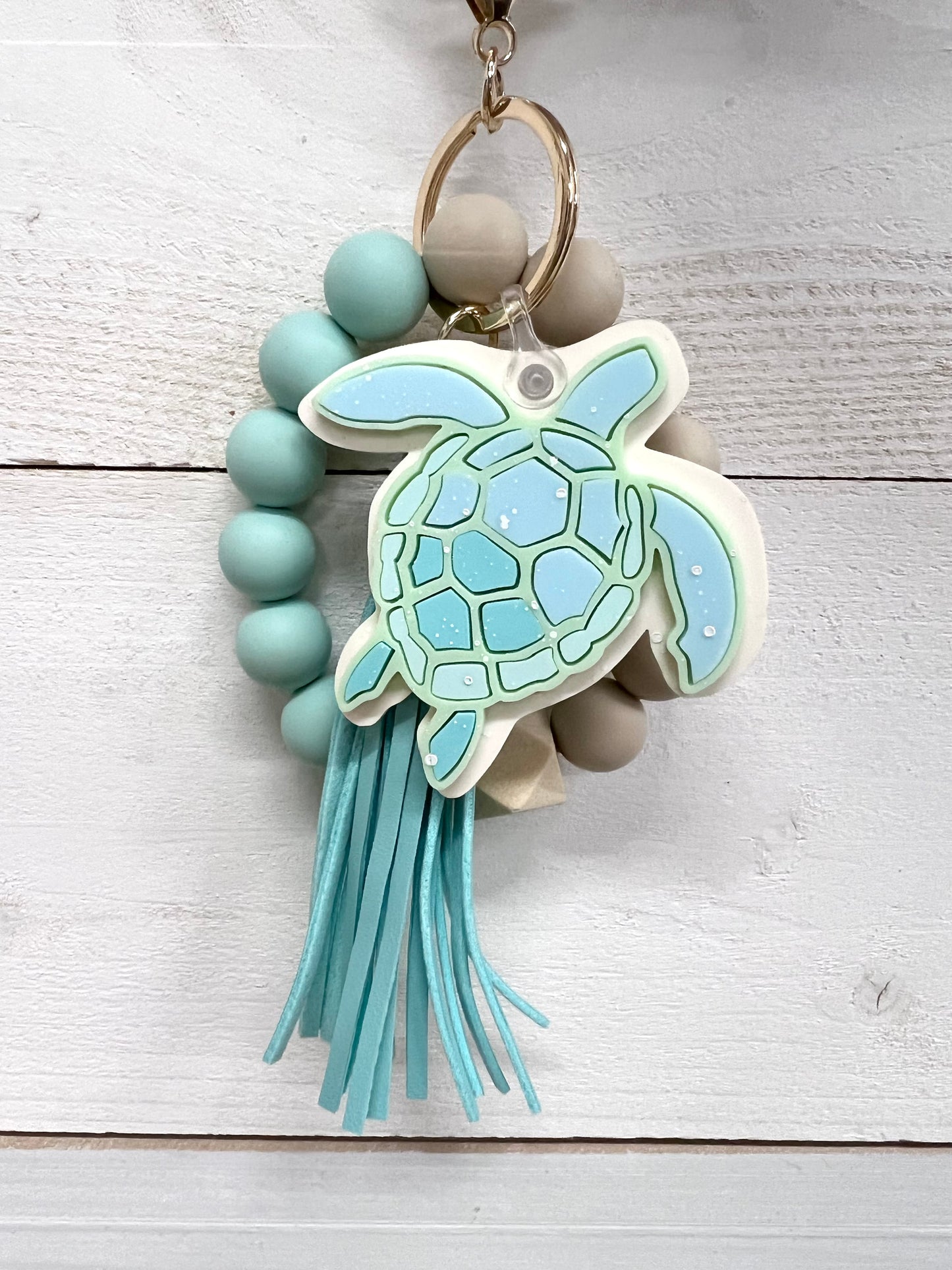 Beaded Sea Turtle Keychain/Wristlet