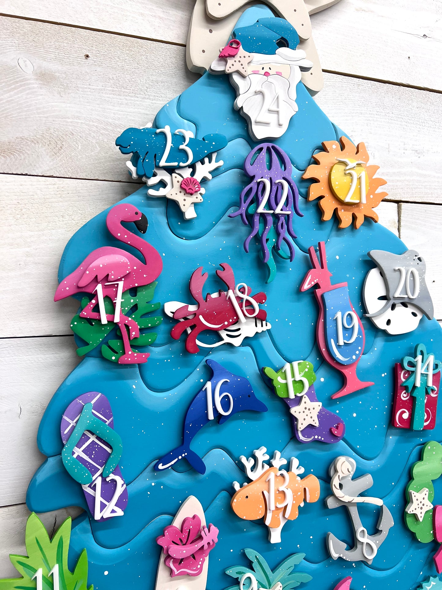 BOLD & BRIGHT Coastal Christmas Advent/Countdown (made to order)