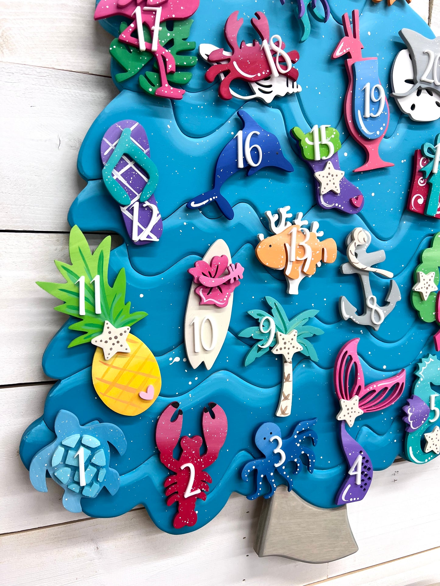 BOLD & BRIGHT Coastal Christmas Advent/Countdown (made to order)