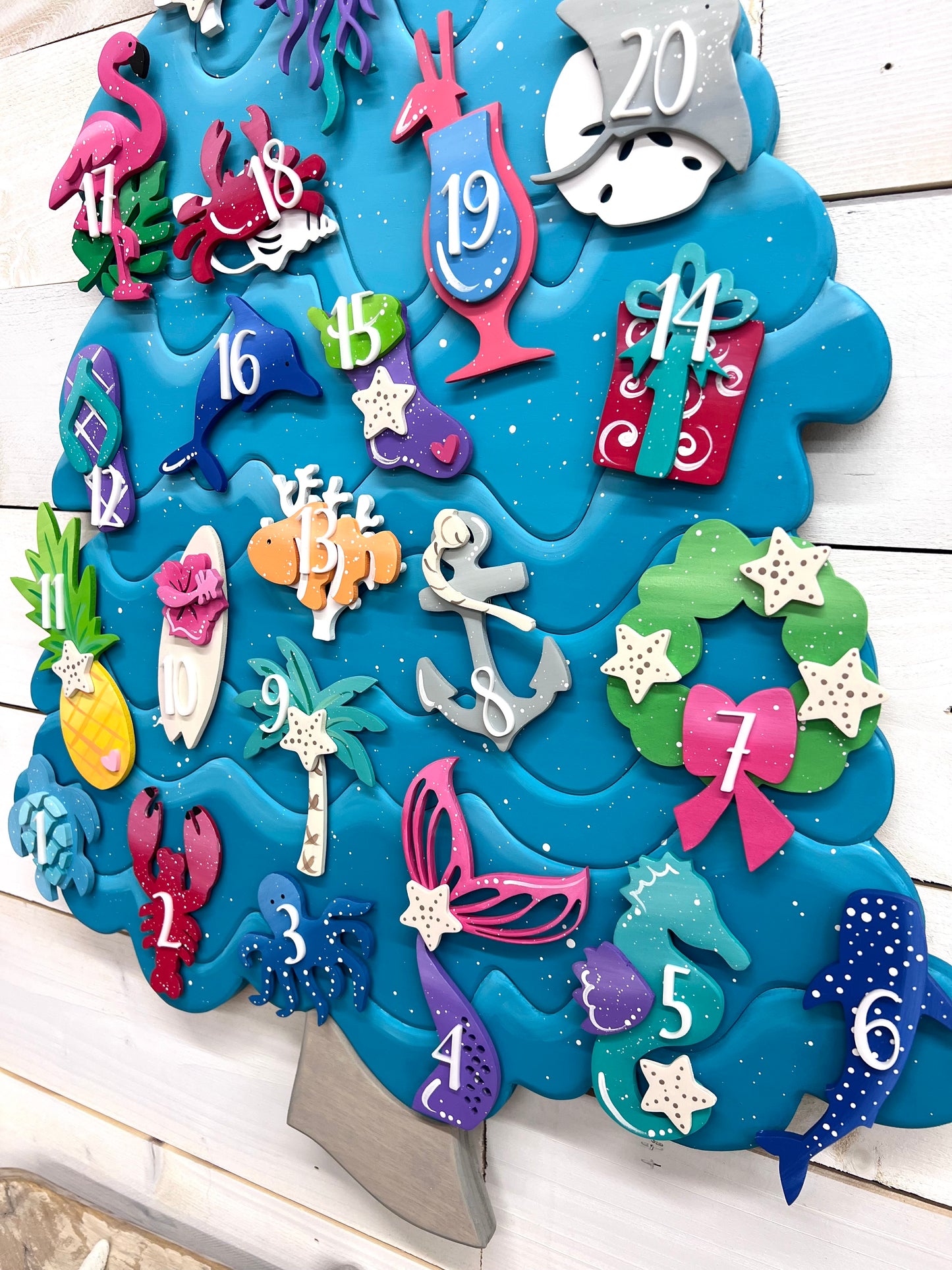 BOLD & BRIGHT Coastal Christmas Advent/Countdown (made to order)