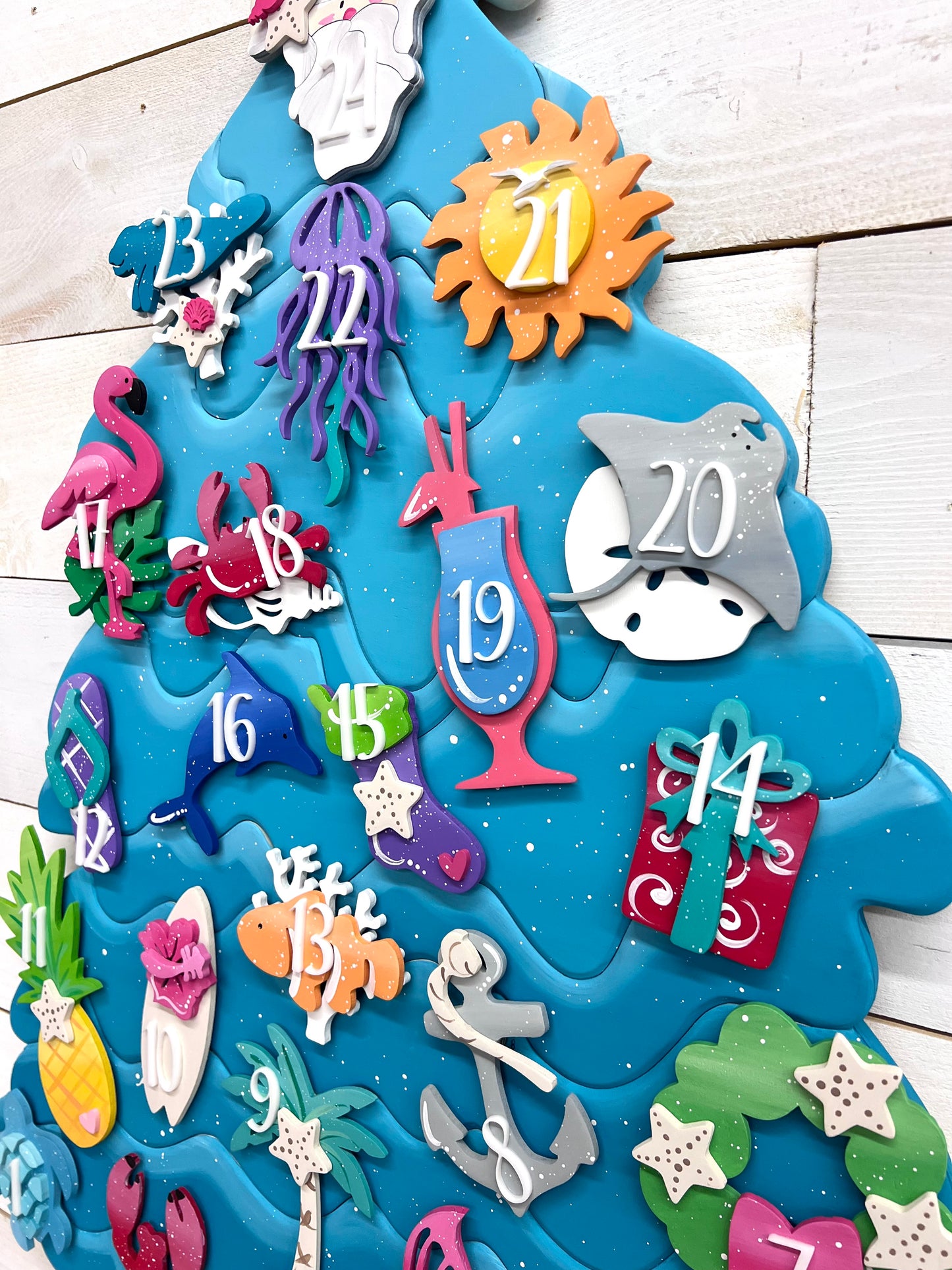 BOLD & BRIGHT Coastal Christmas Advent/Countdown (made to order)