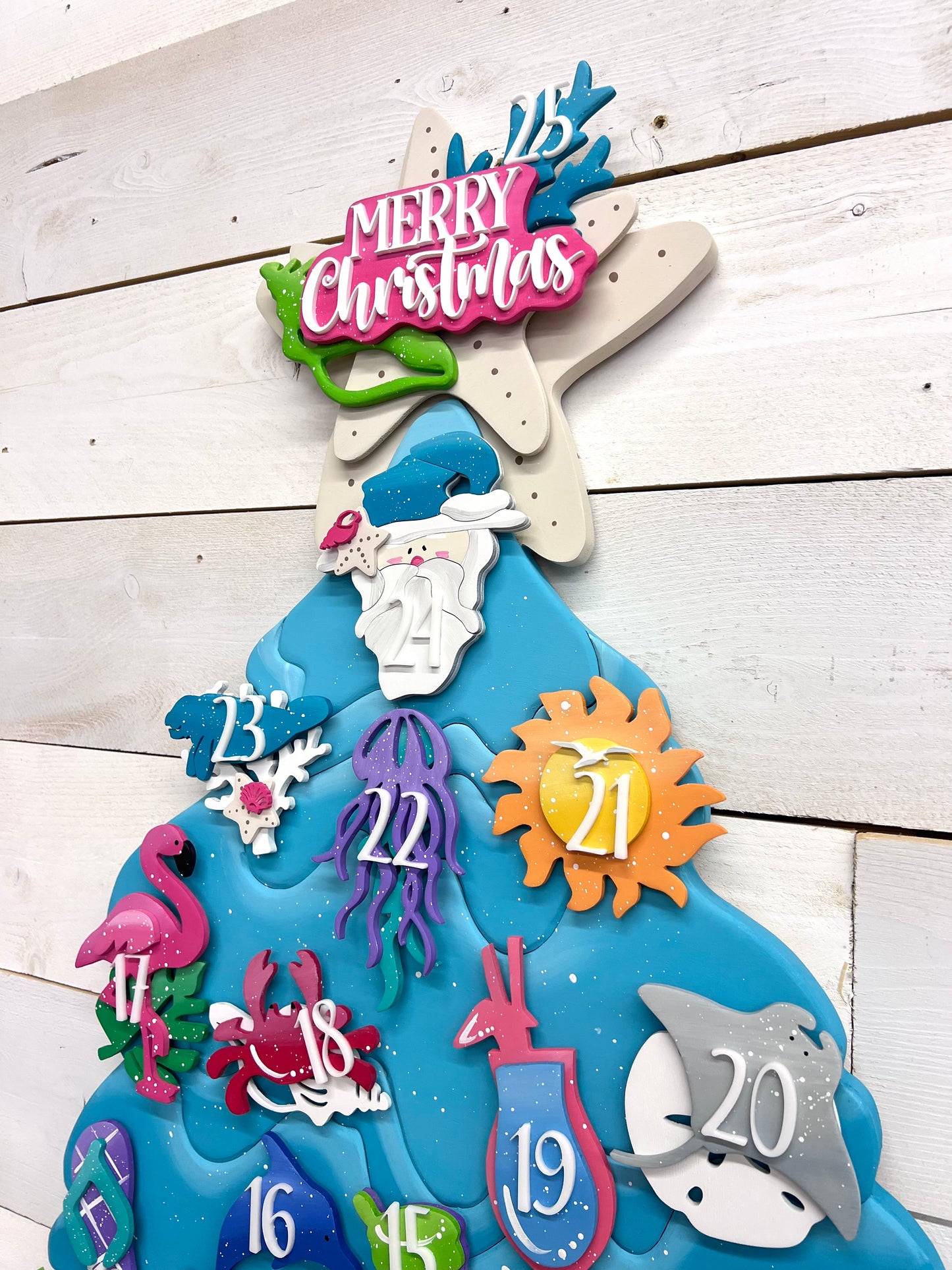 BOLD & BRIGHT Coastal Christmas Advent/Countdown (made to order)