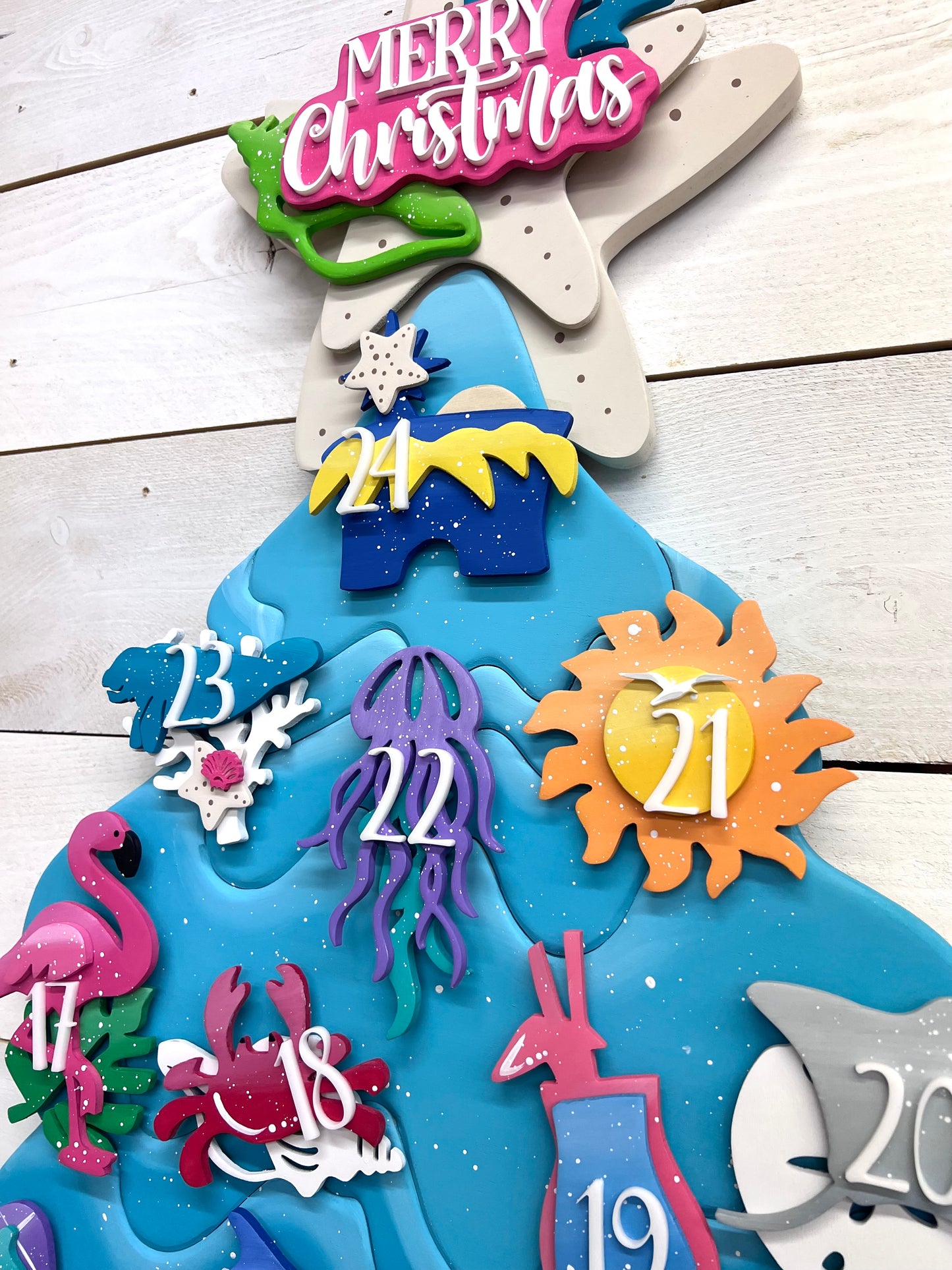 BOLD & BRIGHT Coastal Christmas Advent/Countdown (made to order)