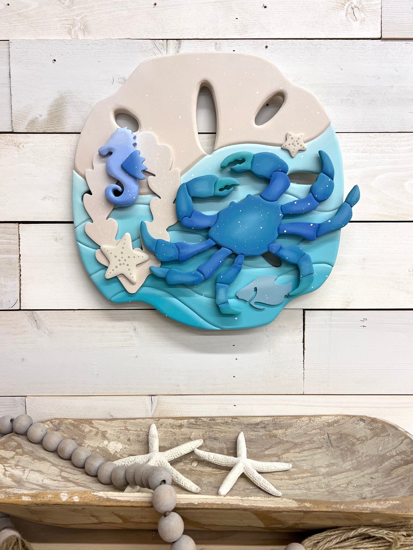 Sand Dollar Blue Crab Wall Hanger