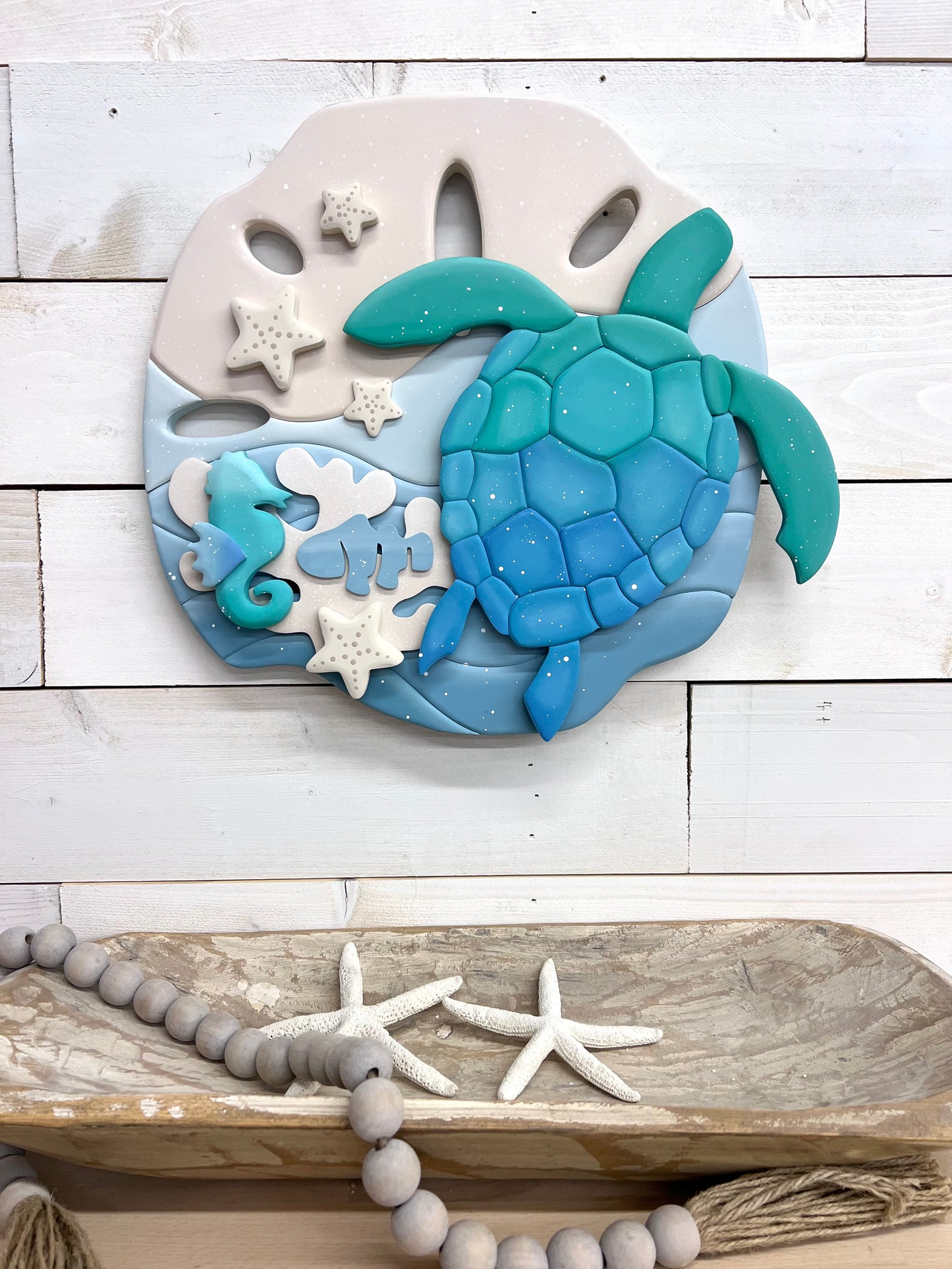 Sand Dollar Sea Turtle Wall Hanger