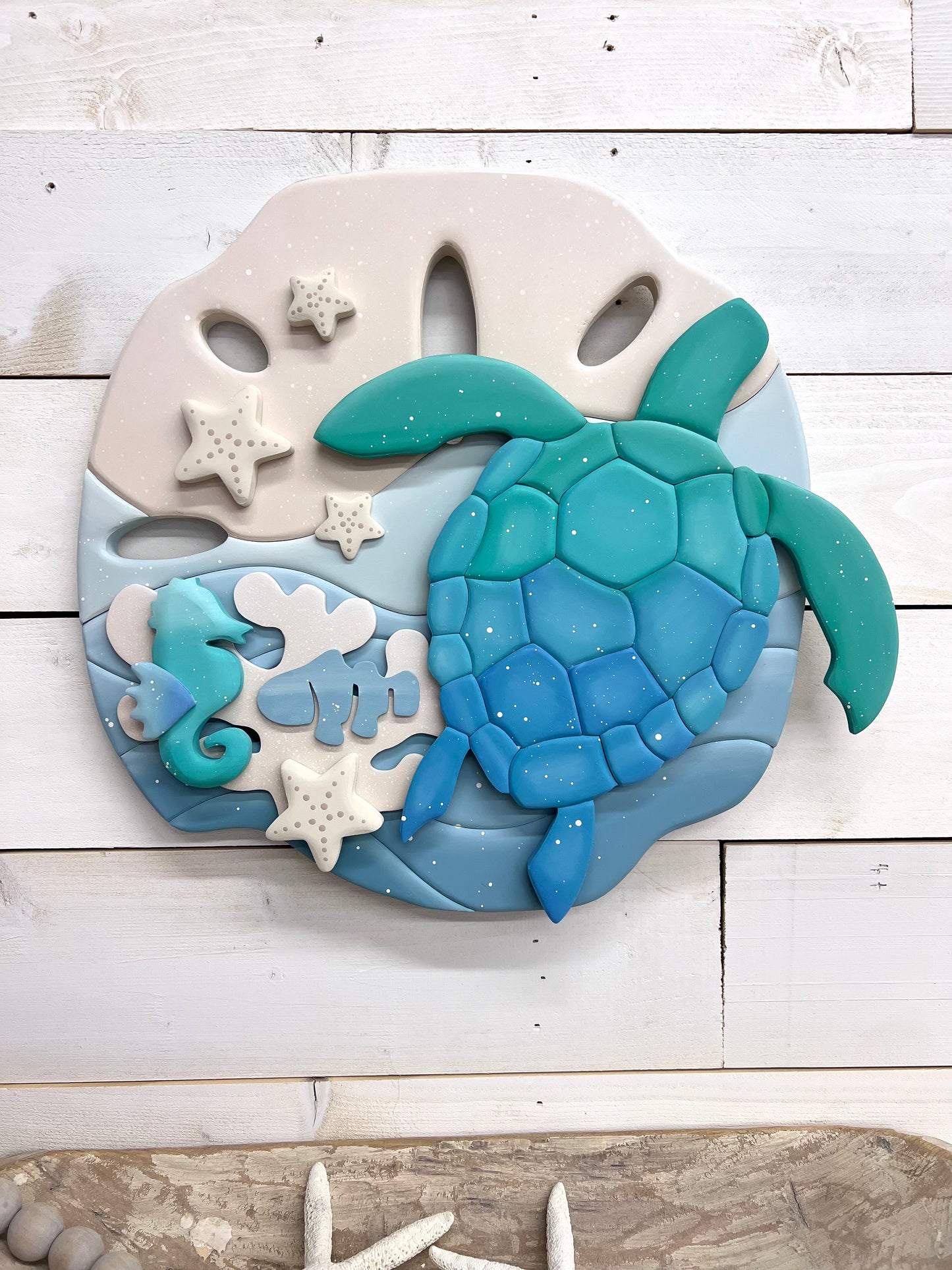 Sand Dollar Sea Turtle Wall Hanger