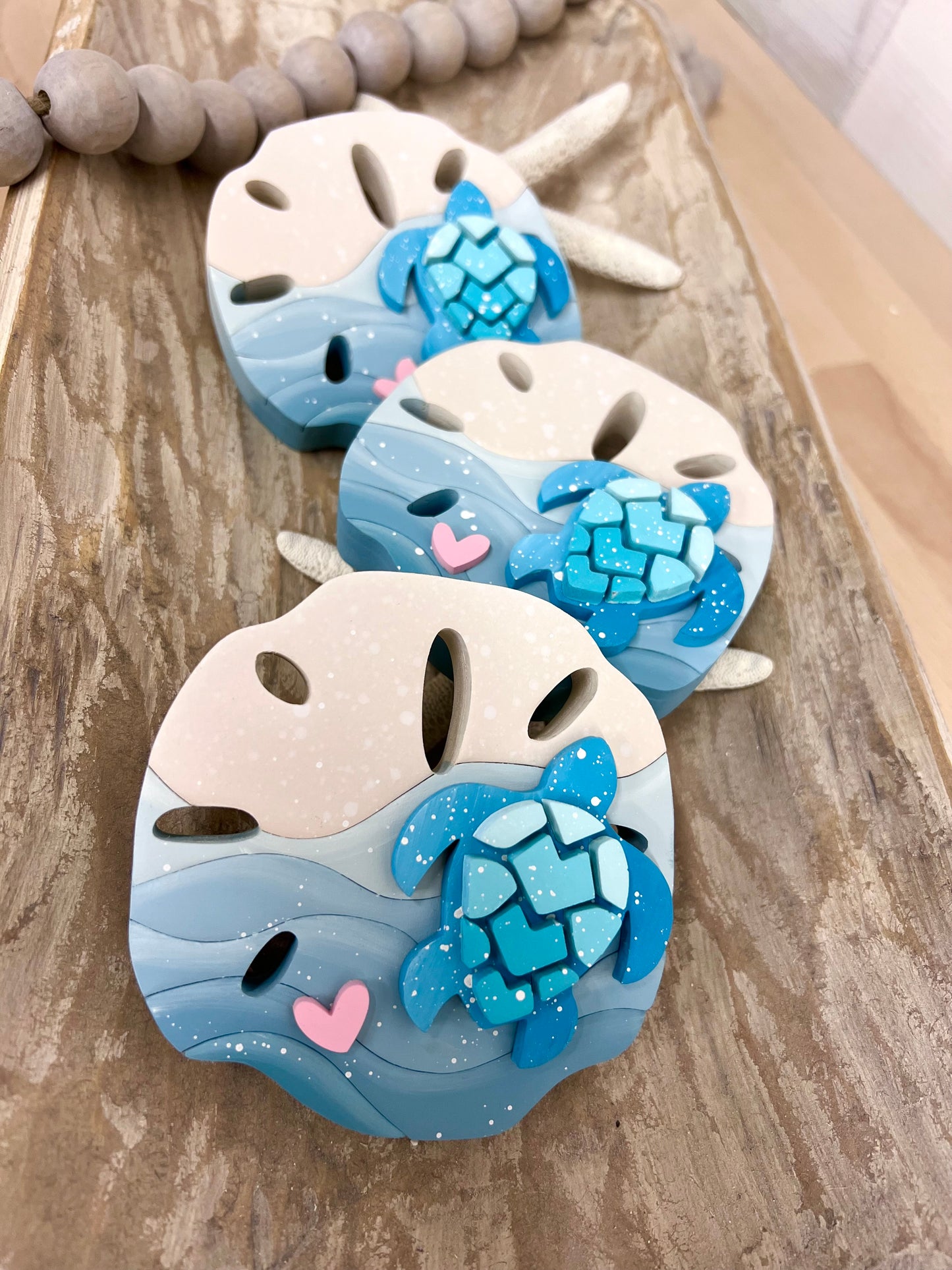 Sand Dollar MAGNET with Sea Turtle