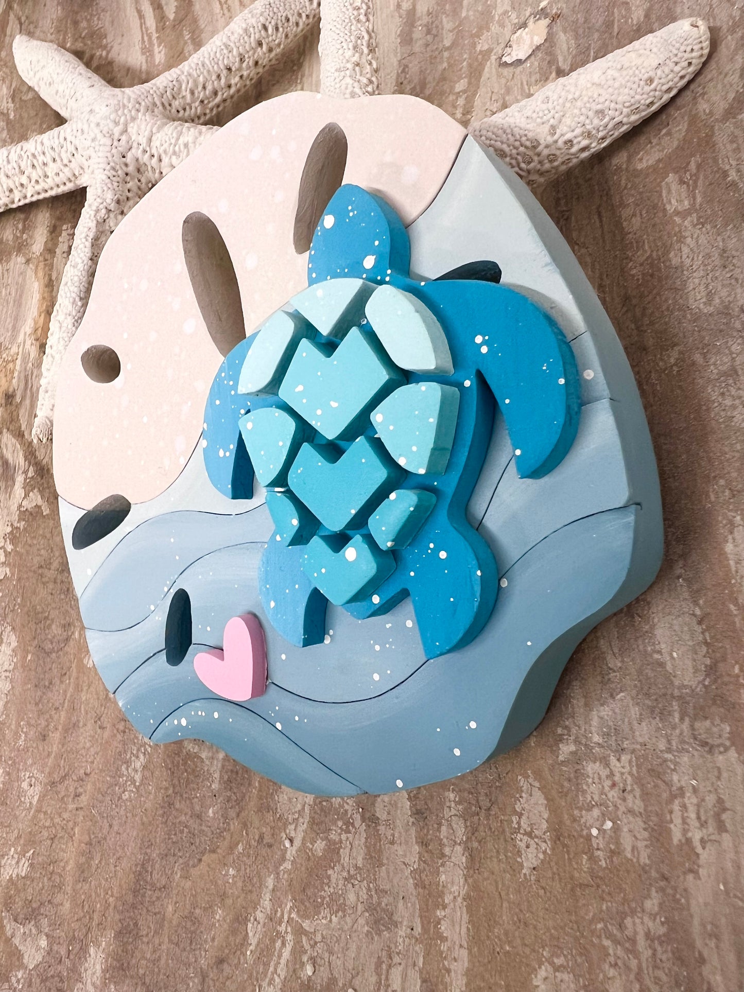 Sand Dollar MAGNET with Sea Turtle