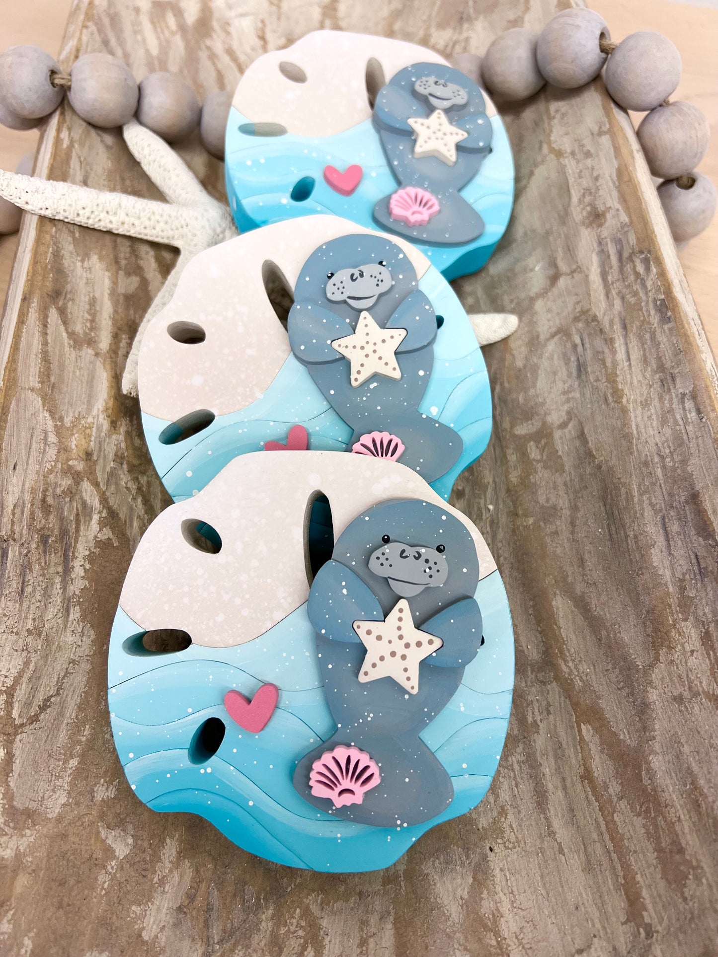 Sand Dollar MAGNET with Manatee