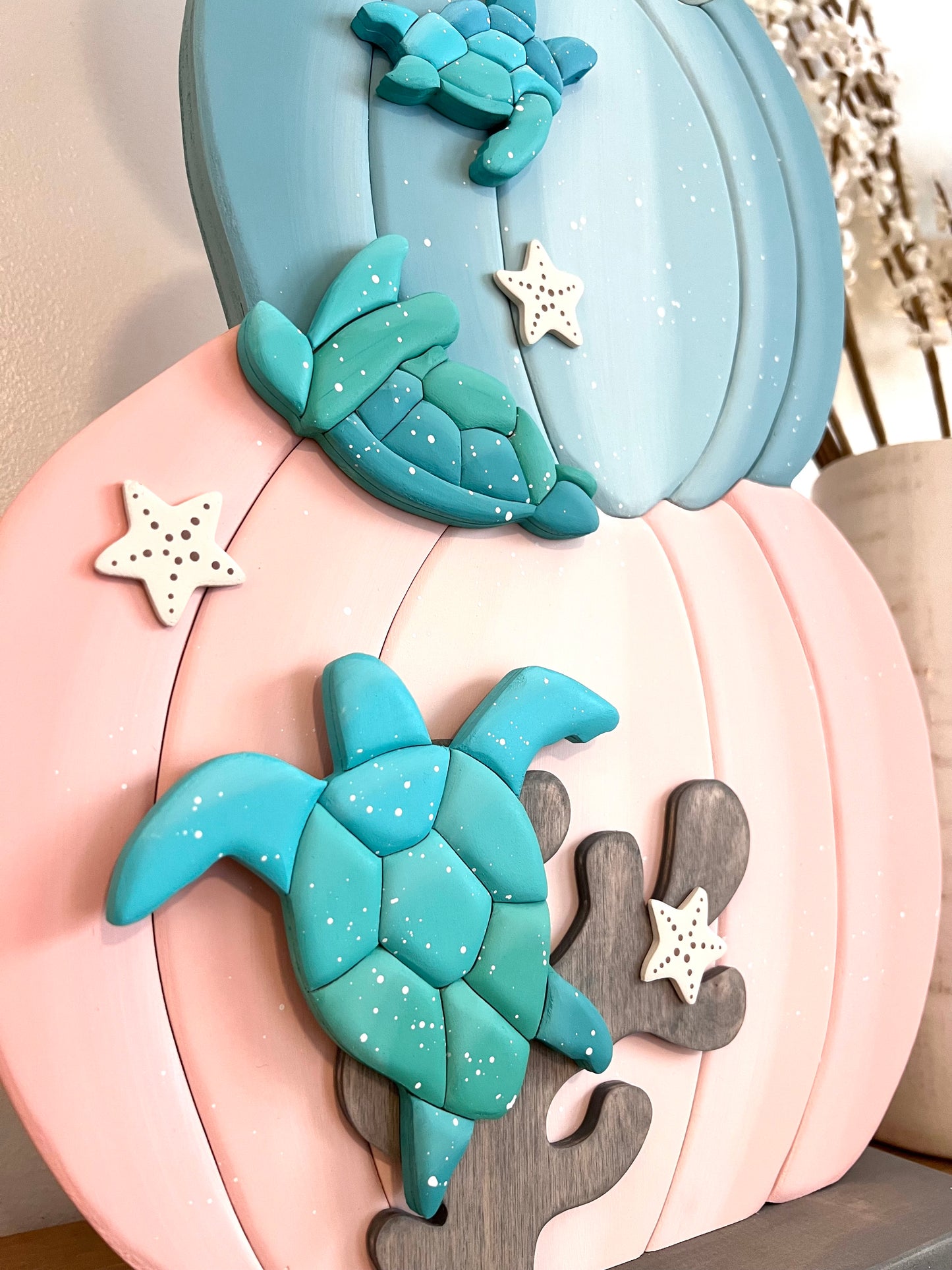 Coastal Pumpkin Triple Stack with Sea Turtles