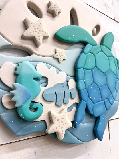 Sand Dollar Sea Turtle Wall Hanger