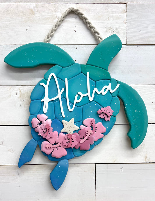 Sea Turtle Door Hanger "Aloha"