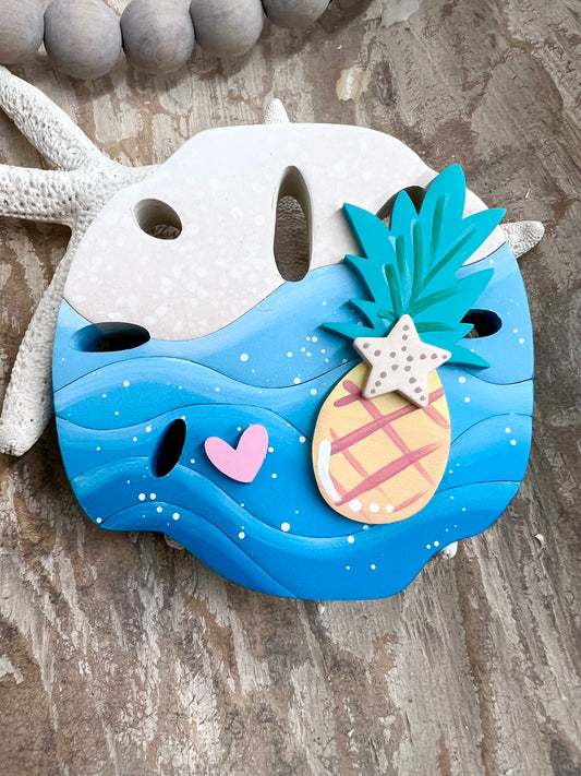 Sand Dollar MAGNET with Pineapple