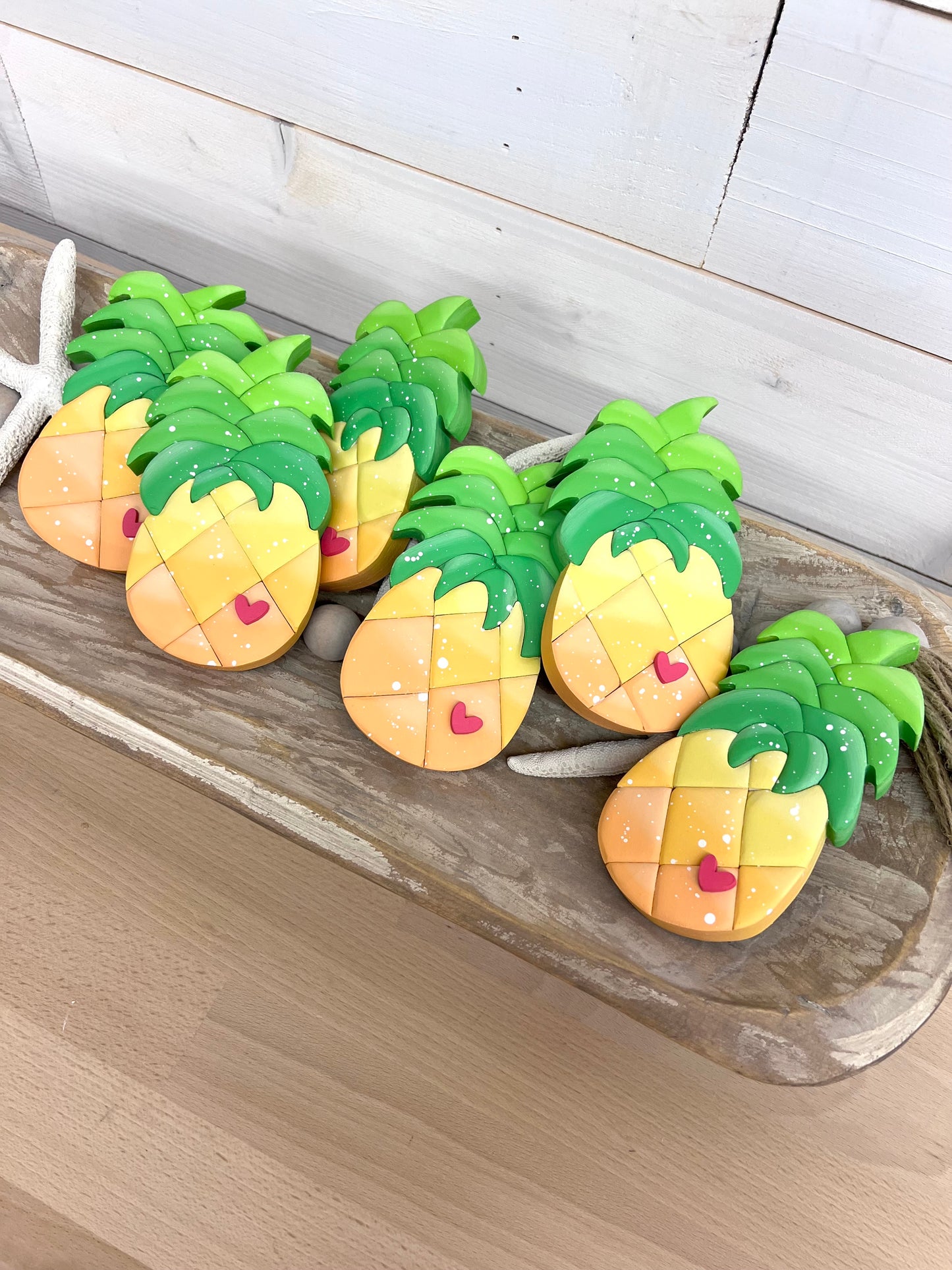 Vibrant Pineapple Magnet with Heart