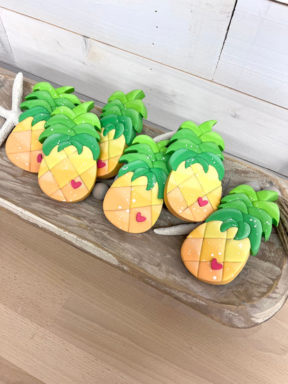 Vibrant Pineapple Magnet with Heart