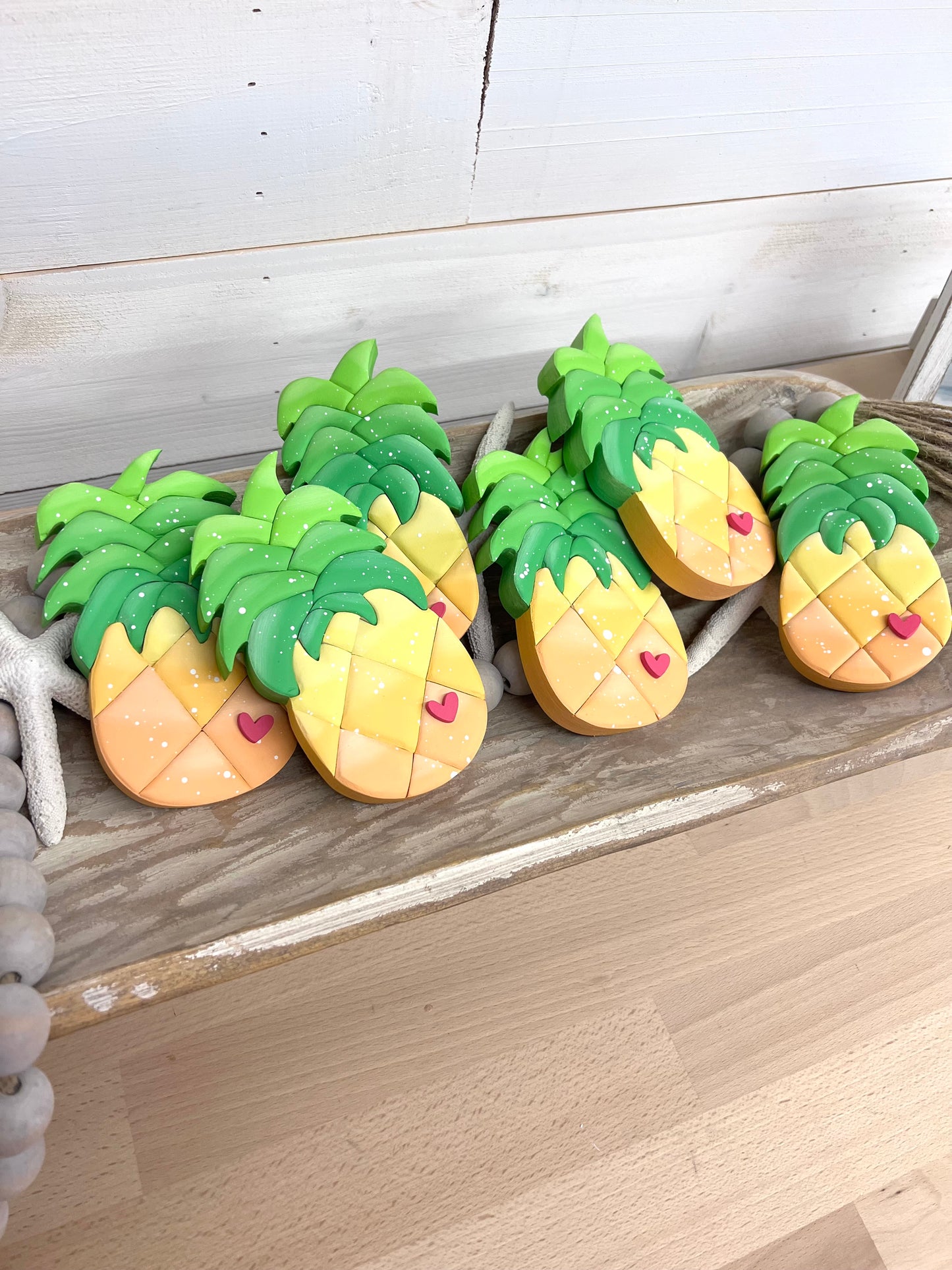 Vibrant Pineapple Magnet with Heart