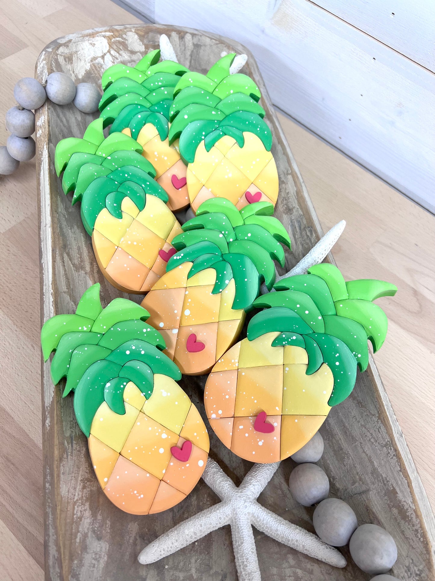 Vibrant Pineapple Magnet with Heart