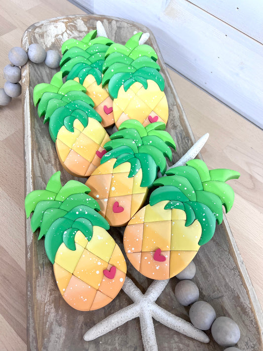 Vibrant Pineapple Magnet with Heart
