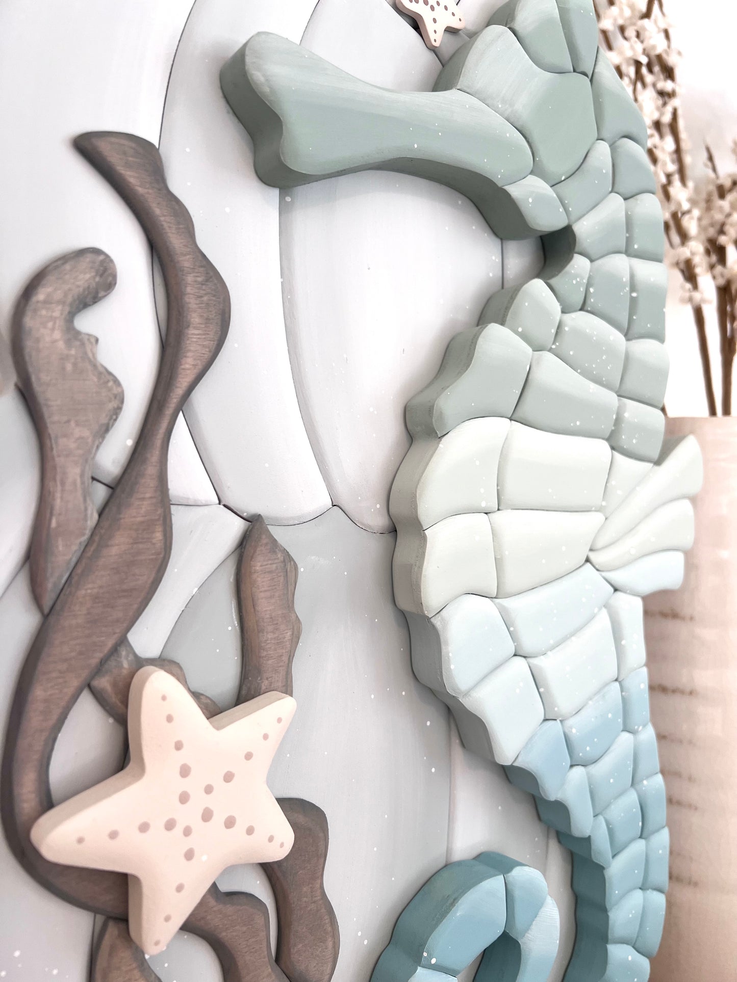 Coastal Pumpkin Triple Stack with Seahorse