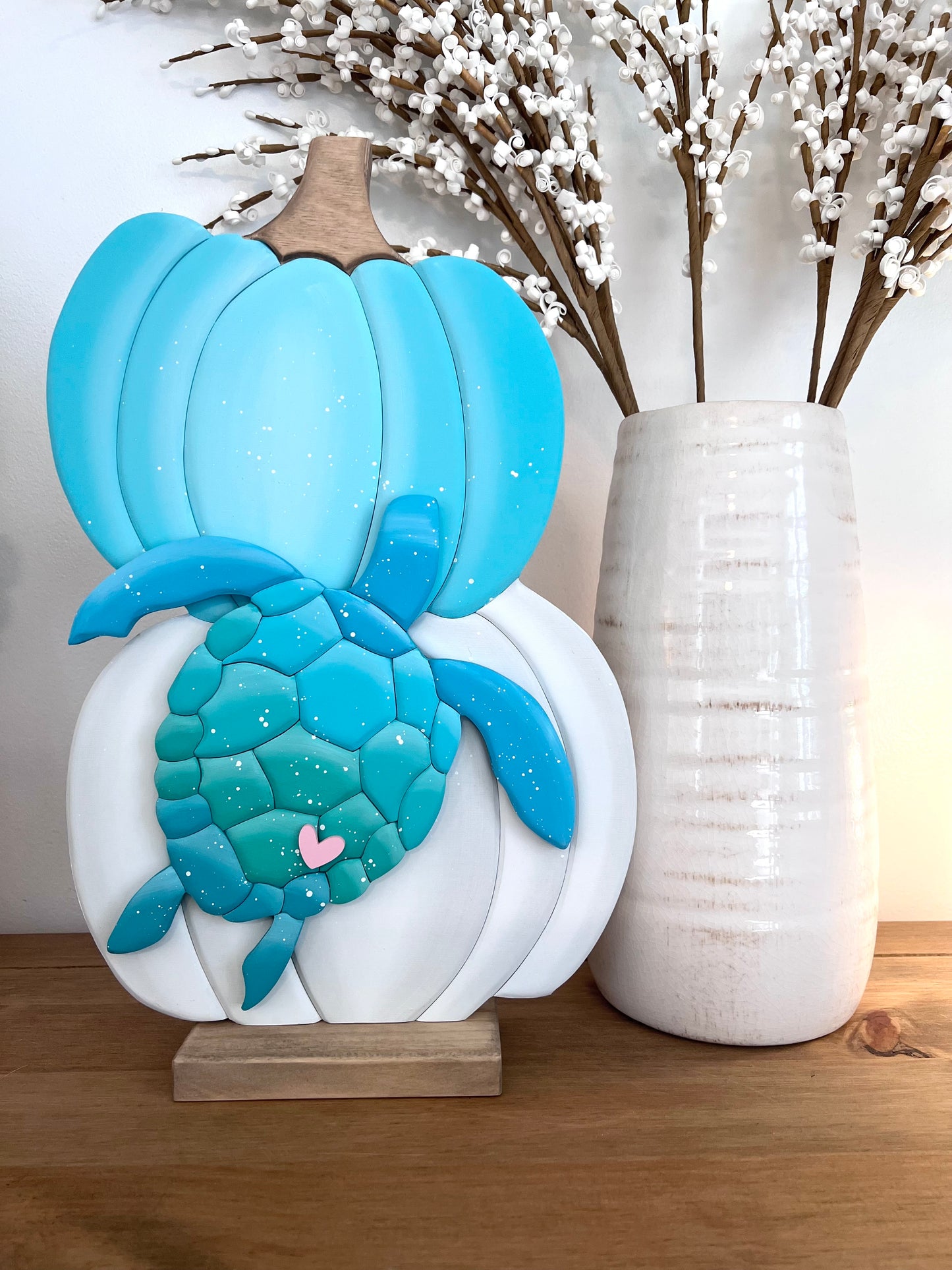 Coastal Pumpkin Double Stack with Sea Turtle