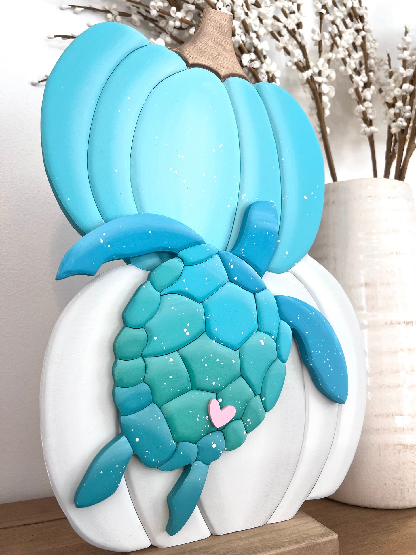 Coastal Pumpkin Double Stack with Sea Turtle