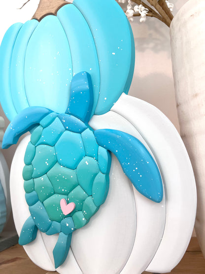 Coastal Pumpkin Double Stack with Sea Turtle