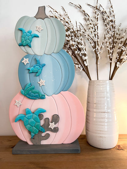 Coastal Pumpkin Triple Stack with Sea Turtles